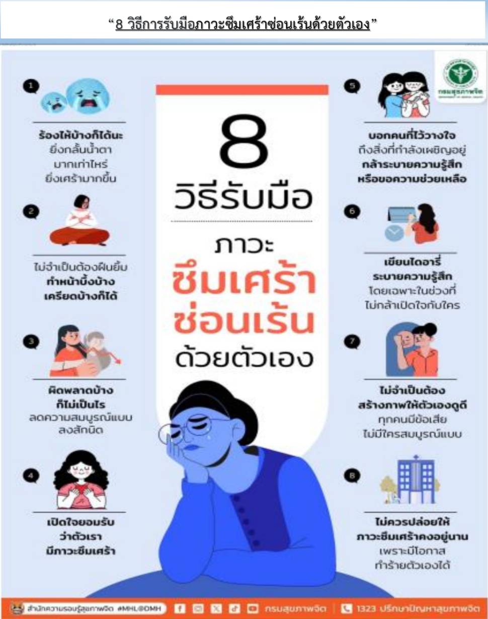 ” 8 วิธีการรับมือภาวะซึมเศร้าซ่อนเล่นด้วยตัวเอง “